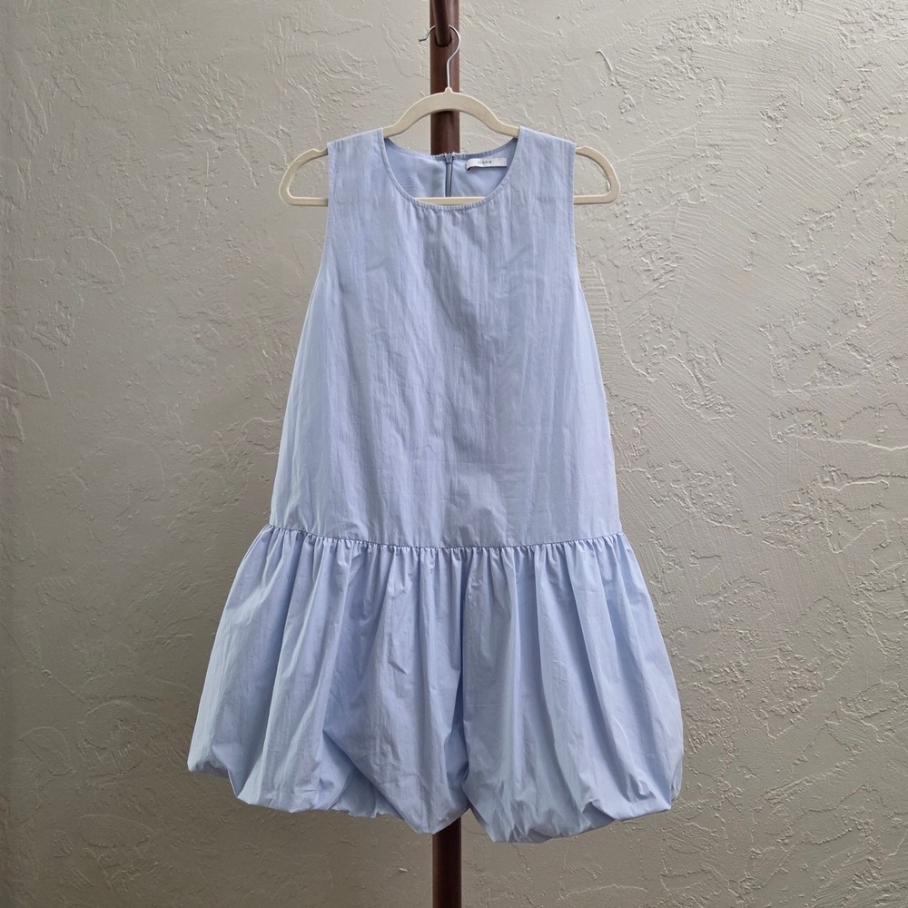 D253. Sleeveless Drop Waist‎ Bubble Hem Dress